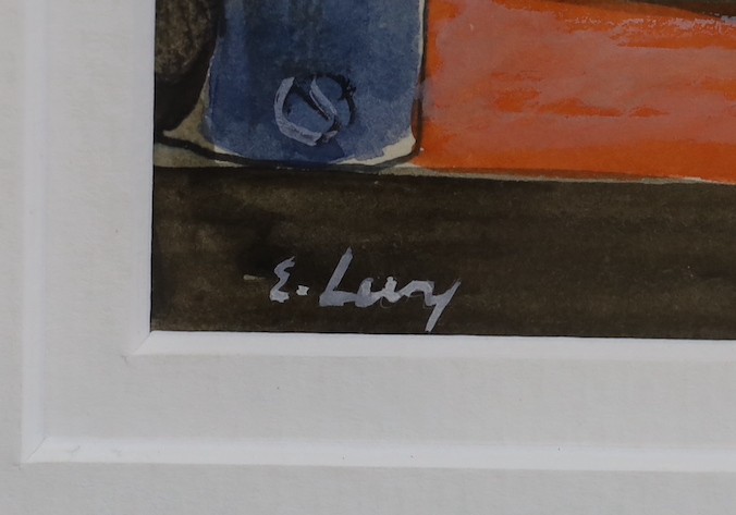 Emmanuel Levy (1900–1986), watercolour, 'Knife Fight', signed, 21 x 21cm